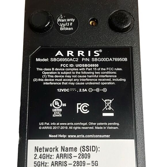 Arris SURFboard SBG6950AC2 AC1900 DOCSIS 3.0 WiFi 5 Cable Modem Router Refurb - Picture 3 of 5